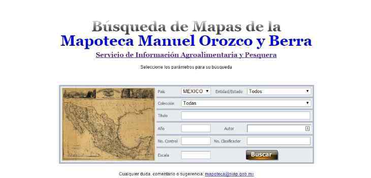 Mexican Map Search, Mapoteca Manuel Orozco y Berra